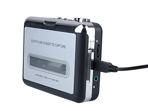 Bewinner Portable Cassette Player Tape to MP3 Converter Cassette Tap Player with Earphone USB Cassette Capture Tape to PC CD Player Cassette Recorde 